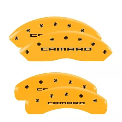 For 2016-2023 Camaro MGP Yellow Caliper Covers Front Rear Black Characters • $299