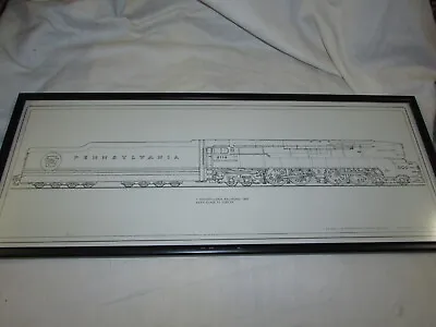 RARE Large Framed Print 1942 Pennsylvania Railroad Class T1 6110 4-4-4-4 Train • £30