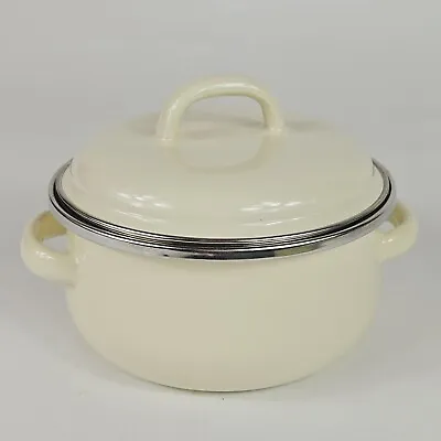 Megaware Mini 0.5 Quart Cooking Pot Saucepan With Lid Cream Made In Spain • $14.99