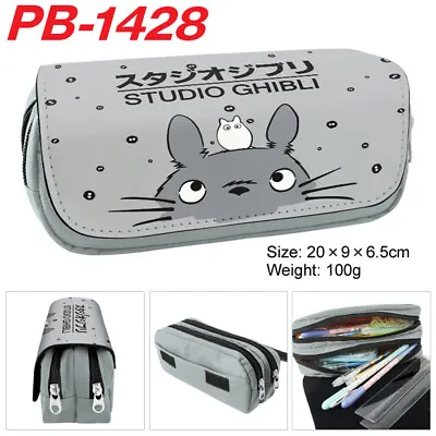 £9.38 • Buy Anime Totoro Nylon Penbag Bilayer Zip Pencil Case Student Stationery Bag Gifts