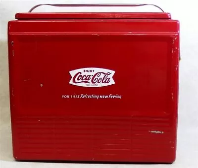 VINTAGE COLA COLA COOLER W/ METAL INSERT- Progress Refrigerator Co. From 1962 • $599