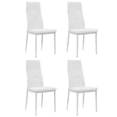 Dining Chairs 4 Pcs White Faux Leather • $408.16