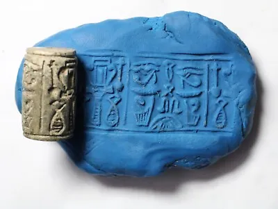 ZURQIEH -AD10472- ANCIENT EGYPT. Steatite Cylinder Seal. 1700–1550 BC • $1500