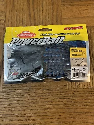 Berkley PowerBait Bearded Singletail Grub Black Sapphire Blue • $7.88