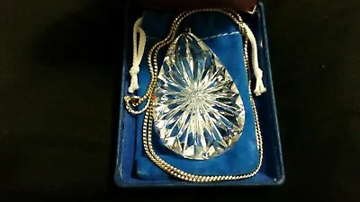 Boxed Waterford Crystal Teardrop Necklace Pendant Sterling Chain~ireland • $89.99