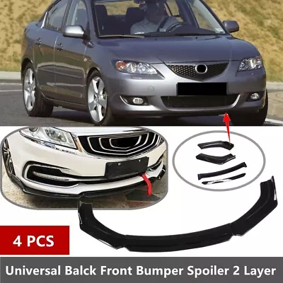 Add-on Universal Fit For 2004-2009 Mazda 3 Front Bumper Lip Spoiler Splitter • $56.99