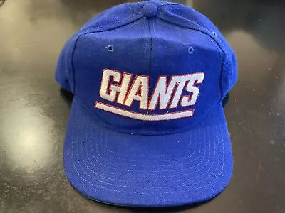 Vintage 80’s Starter Hat New York Giants Script NFL 100% Wool SnapBack Cap Blue! • $20.50