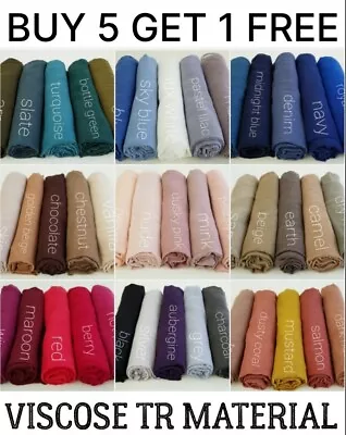 Large Maxi Ladies Plain Hijab Viscose/rayon Shawl Oversize Scarf Sarong Wrap Tr • £3.99