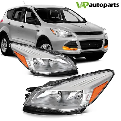 Chrome Housing For Ford Escape SUV 2013 - 2016 Headlights Assembly Pair • $151.99