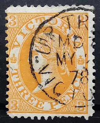 Victoria Australia Stamp 1867-78 3d Queen Victoria Scott # 114 Used • $0.99