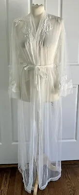 NEW Victoria's Secret Sheer White Lace Sequin Trim Robe Bridal Size XS S NWT • $49.99