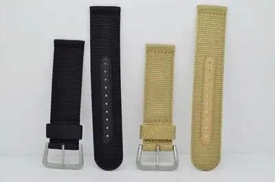 Seiko Black Or Khaki Canvas Military Style Strap Fits All 22mm Lug Gap Watches • £39.99