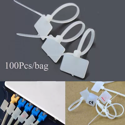 £3.97 • Buy Marker Tool Zip Ties Cable Labels Fiber Wire Organizers Identification Tags