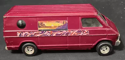 Vintage 1970's Ertly Pressed Steel Purple Van W/ Desert Sunset & Bubble Windows • $22.50