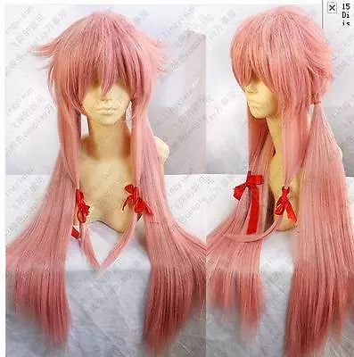 Popular Future Diary Mirai Nikki Gasai Yuno Cosplay Wig 100cm Pink Color Wigs • $18