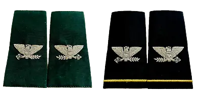 New Genuine Us Army Soft Shoulder Epaulettes Bullion Colonel Rank Green & Black • $54