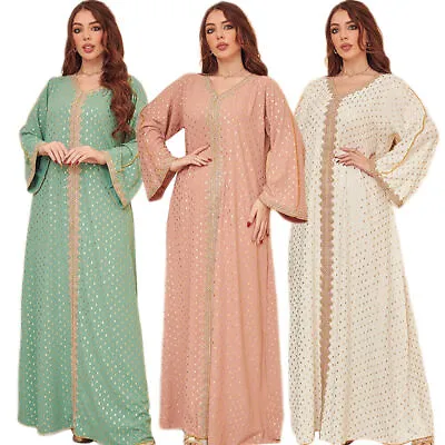 Kaftan Abaya Women Maxi Dress Turkey Islamic Long Robes Cocktail Party Dresses • $41.58