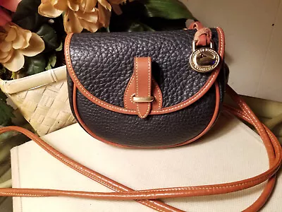 Auth Dooney & Bourke Vintage Small Black AWL Flap Cross-body Bag • $48