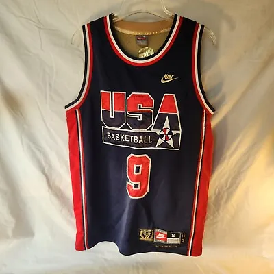 Michael Jordan USA Blue Nike Team Sports Jersey #9 Dream Team Sz S 92 Olympics • $84.99