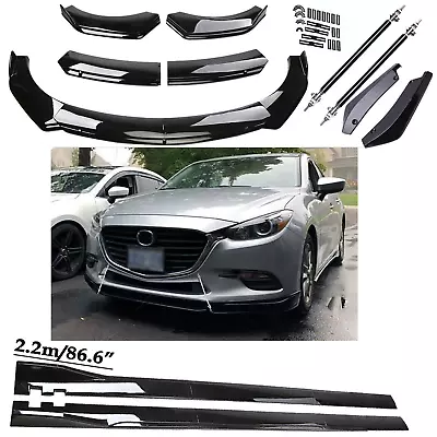 Front Bumper Spoiler Body Kit / Side Skirt/Strut Rods For Mazda 2 3 5 6 CX-5 • $99.99