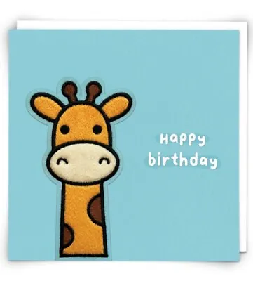 Redback Cards Happy Birthday Giraffe Card Reusable Peel Off Plushie Patch • £3.75