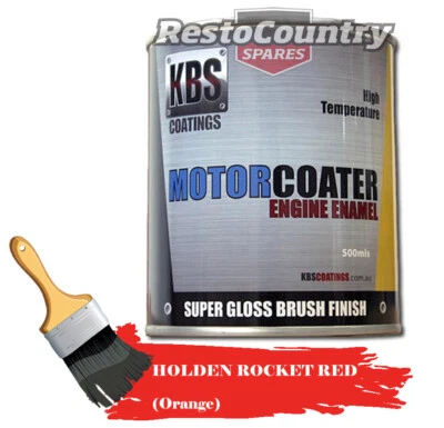 KBS Motor Coater Engine Enamel 500mls HOLDEN ROCKET RED (orange) High Temp Paint • $85.50