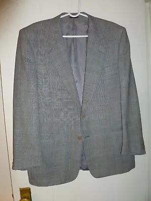 Vintage MISSONI UOMO Silver/Gray Micro Chevron Wool Blazer Jacket Size 42R • $59.99