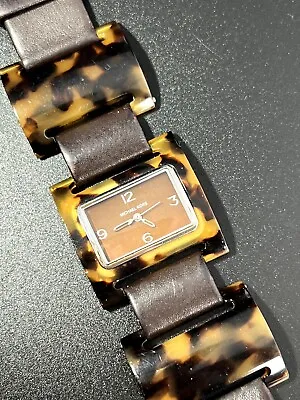 RARE! Ladies Michael Kors Tortoise Shell Rectangular Watch Brown Dial MK-4002  • £44.99