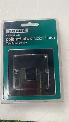 £4.90 • Buy 1 Gang Flat Plate Polished Black Nickel Finish Telephone Socket Master Switch