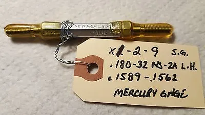 SET PLUG Gage .180-32 NS-2A L.H.  MERC GAGE Machinist RING SETTING GAUGE 1E1027 • $29.95
