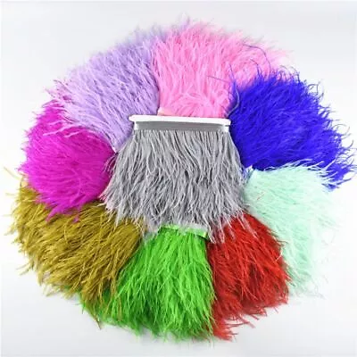 Feather Trims Craft Cloth Decoration 1 Meter Long DIY Dyed Tool For Dress Skirts • $9.74