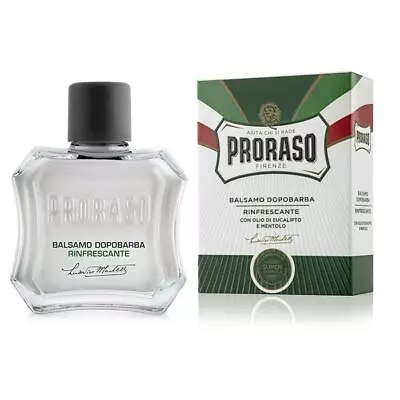 PRORASO Aftershave BALM  | Menthol And Eucalyptus | 100ml GREEN Bottle • £8.49