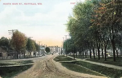 Postcard North Main Street Mayville Wisconsin Divided Back • $4.99