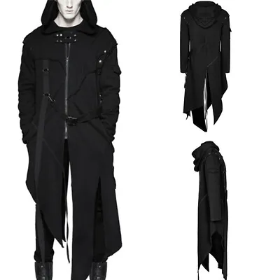 Apocalyptic Hoodie Punk Hooded Jacket Black Rave Dystopian Men Goth Dieselpunk • $49.37