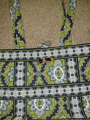 Vera Bradley Light Blue Navy And Green Cambridge Tic Tac Tote Toggle Bag/Purse • $13.75