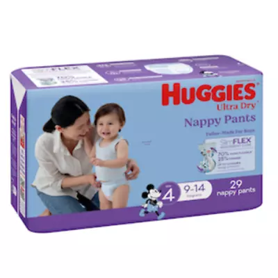 Huggies Toddler Nappy Pants For Boys 9-14kg 29 Pack • $30.58