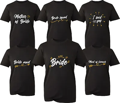 The Bride And Squad T-Shirt Bridal Shower Wear Hen Party Unisex Gifts Tee Top • $14.92