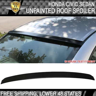 Fits 06-15 Honda Civic Sedan SI DX EX LX GX SE Rear Roof Spoiler Unpainted Black • $34.99