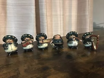 Set Of 6 Vintage Mexican Pottery Folk Art Fat Mariachi Band • $100