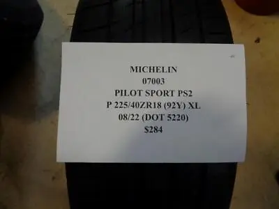 1 New Tire Michelin Pilot Sport Ps2 225 40 18 92y Xl 07003 • $233.74