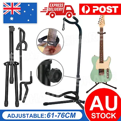 $15.95 • Buy Guitar Folding Tripod Stand Acoustic Electric Gear Metal Holder Black New AU