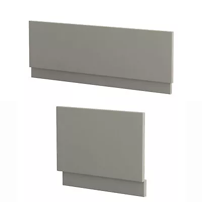 Modern Bathroom MDF Wooden Straight Bath Satin Grey Front & End Panel Plinth Cut • £32.99