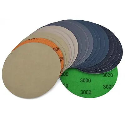 20x 6 Inch Hook Loop Wet Dry Sanding Discs 60-10000 Grit Orbital Sandpaper Pads • $17.29