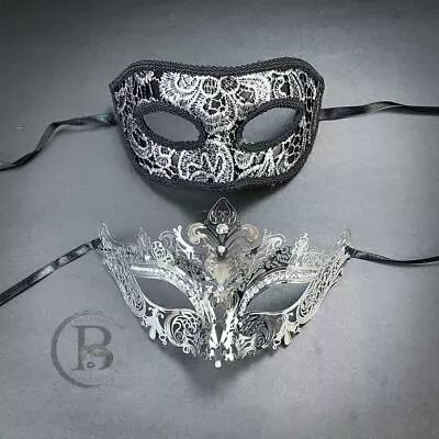 Couple's Halloween Lace Masquerade Masks Cosplay Props Roman Venetian Mardi Gras • $39.95