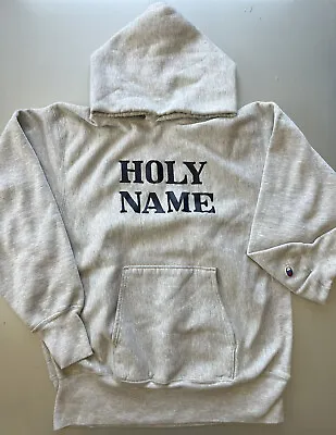 $269.97 • Buy Vintage 80s Champion Holy Name Reverse Weave Hoodie Made In USA Sweatshirt Sz L