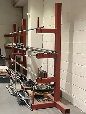 Heavy Duty Cantilever Racking Long Metal Pipe Tube Bar Storage Steel Rack Arms • £340