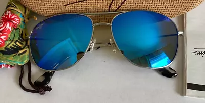 Maui Jim Cliff House Polarized Aviator Sunglasses B247-17 Blue Hawaii New* • $178