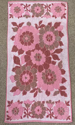 £14.99 • Buy Vintage Hand Towel Pink Flower St Michael M&S 70s Cottagecore Retro VW Caravan
