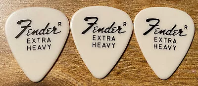 3 Vintage 1970’s Fender Guitar Picks￼- 351 Shape- White X-Heavy- NOS- Beautiful! • $12.99