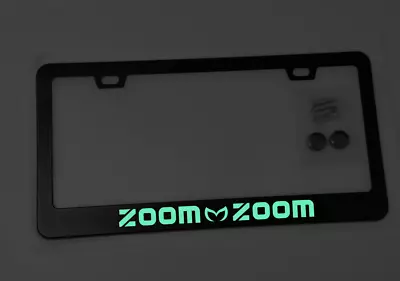 Glowing Zoom Zoom Mazda M Logo Black Metal License Plate Frame W Screws • $25.99